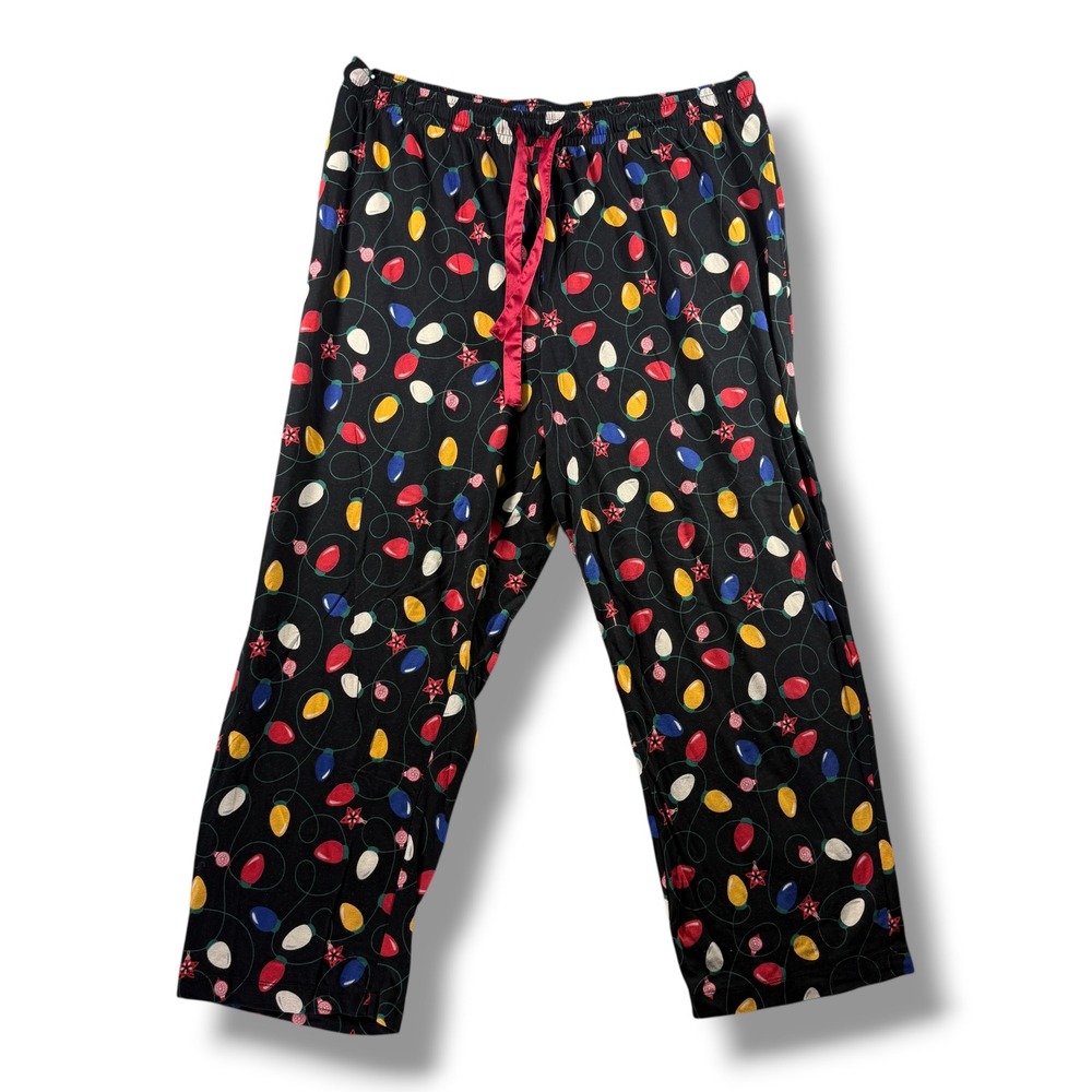 Torrid Sleep Pajama Pants Womens 2 Plus Black Christmas Lights Holiday Lounge
